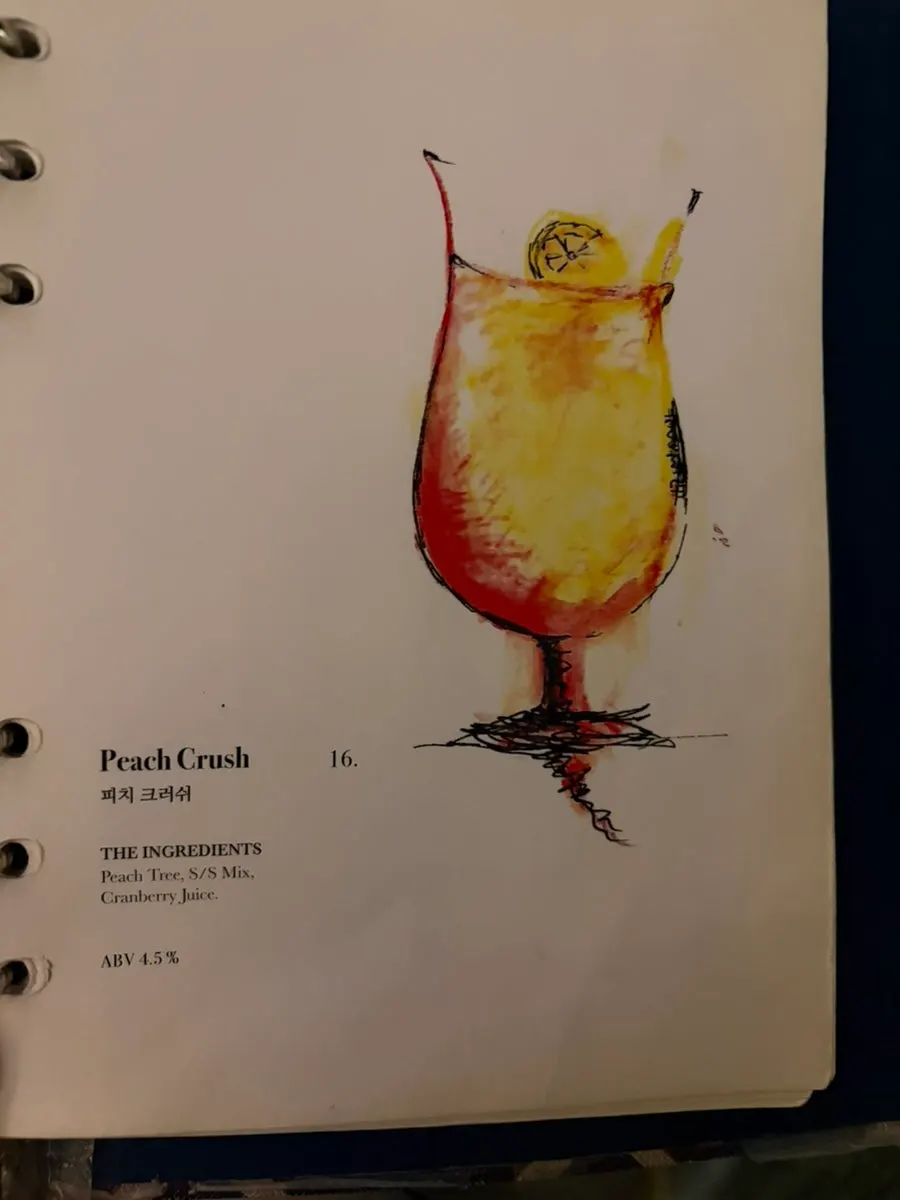 Menu page with lighter cocktail options