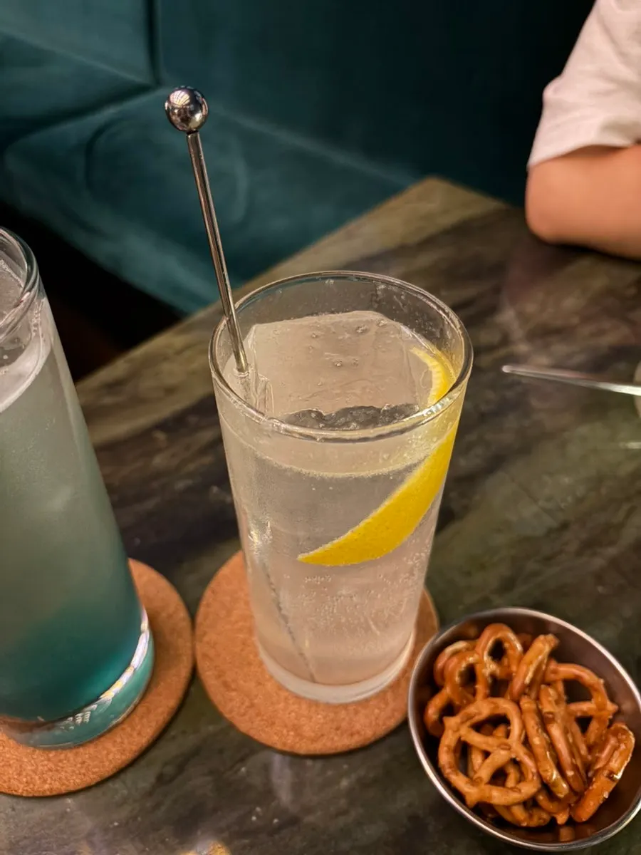 Close-up of the China Blue glass