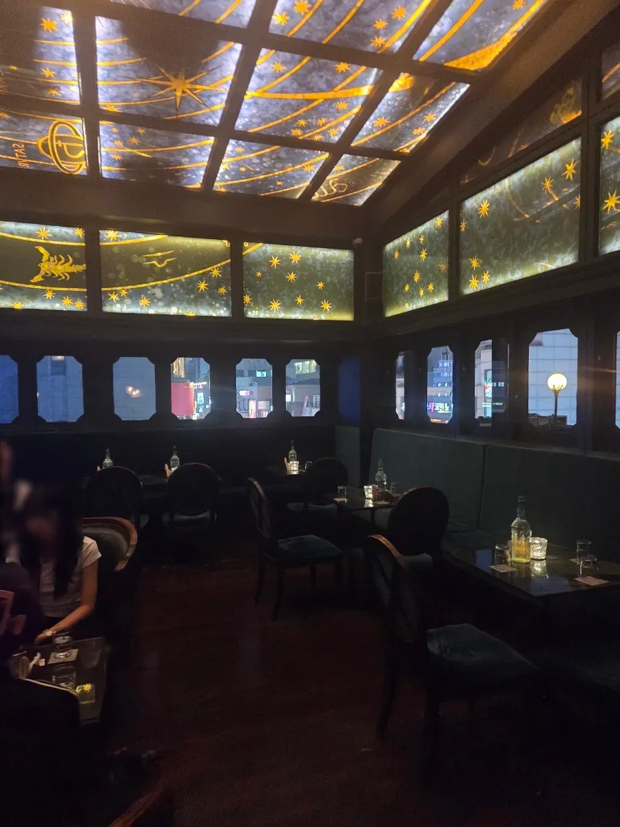 Ugly interior with starlight lighting