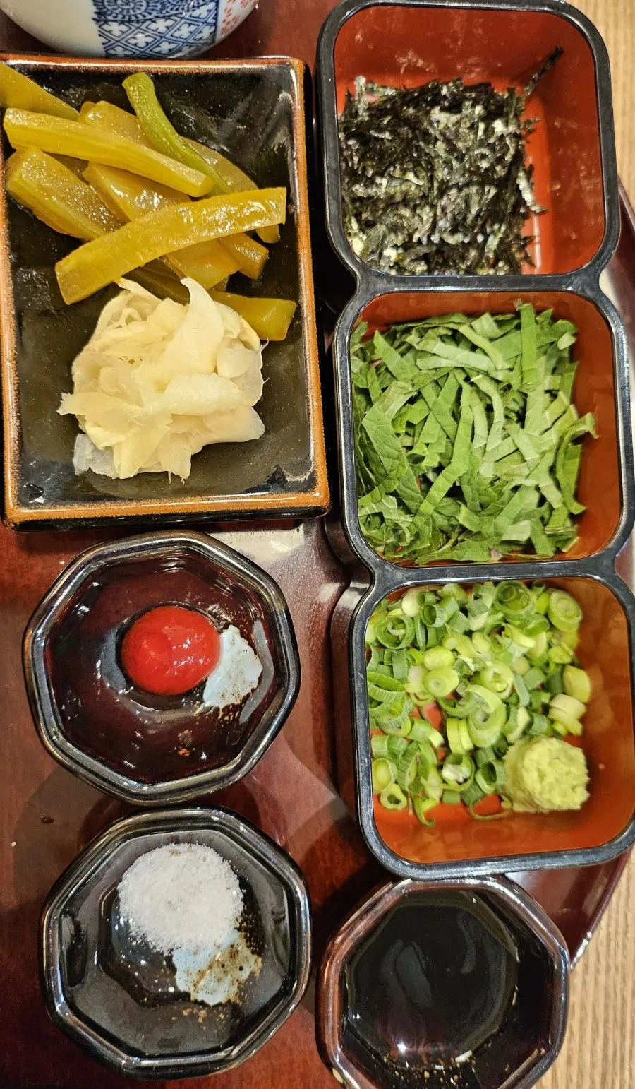 Salad and miso soup accompaniments