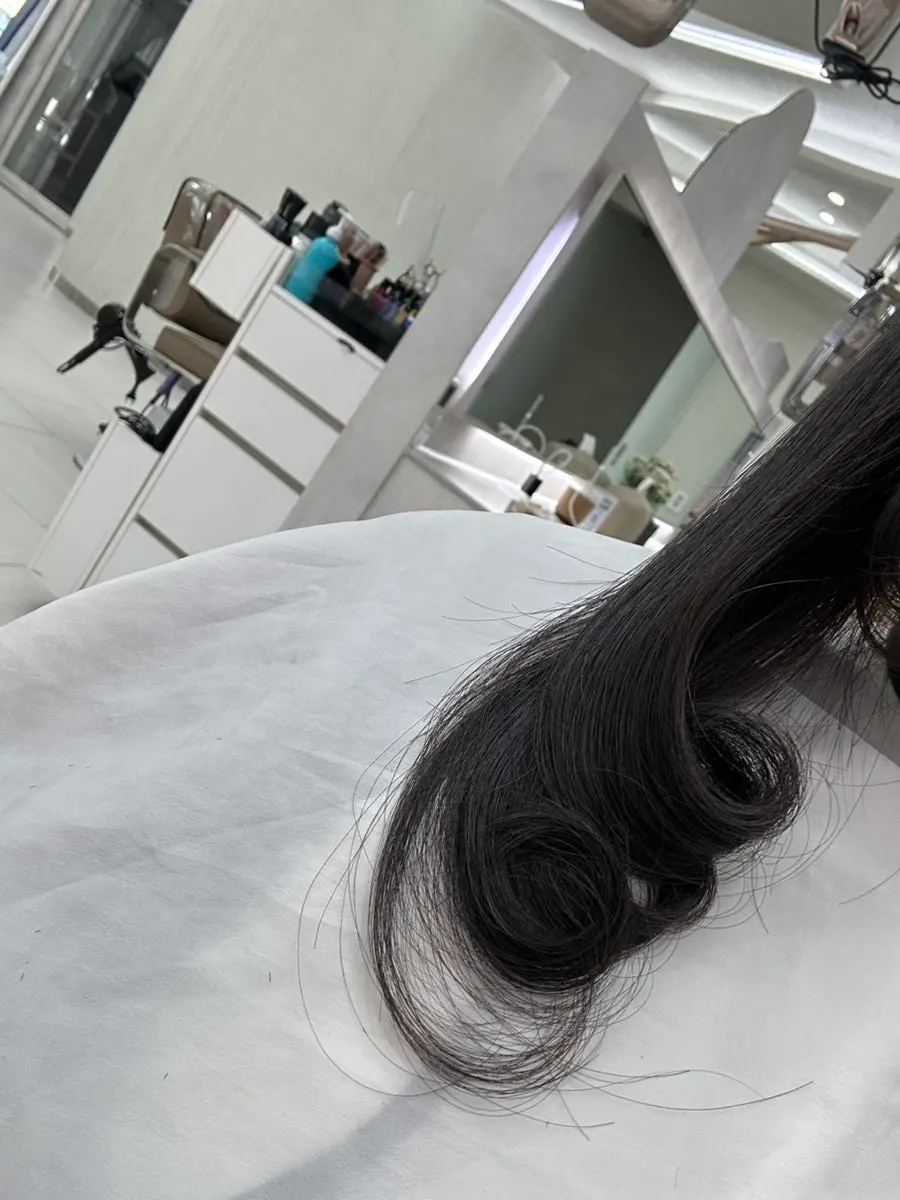 Flat-iron pressing during the volume magic straightening