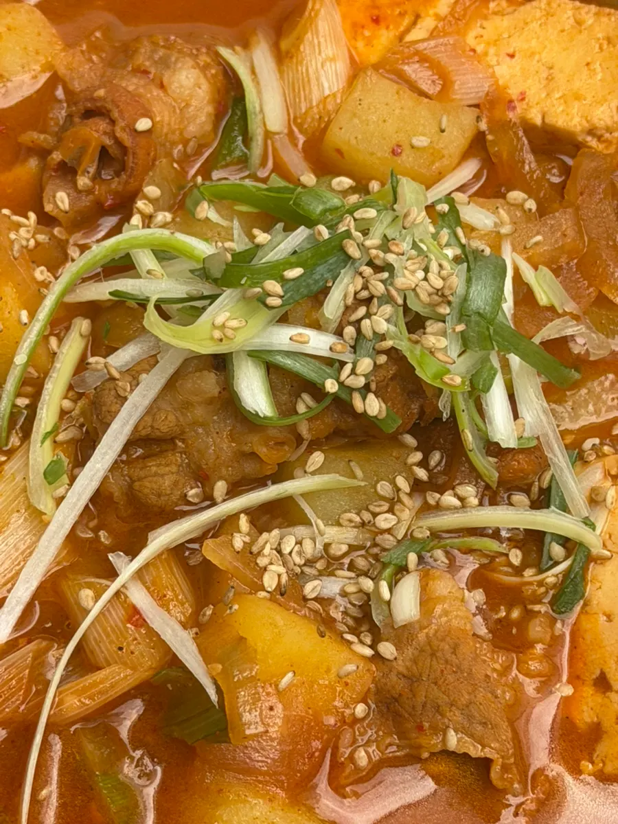 Doenjang jjageuli loaded with beef brisket