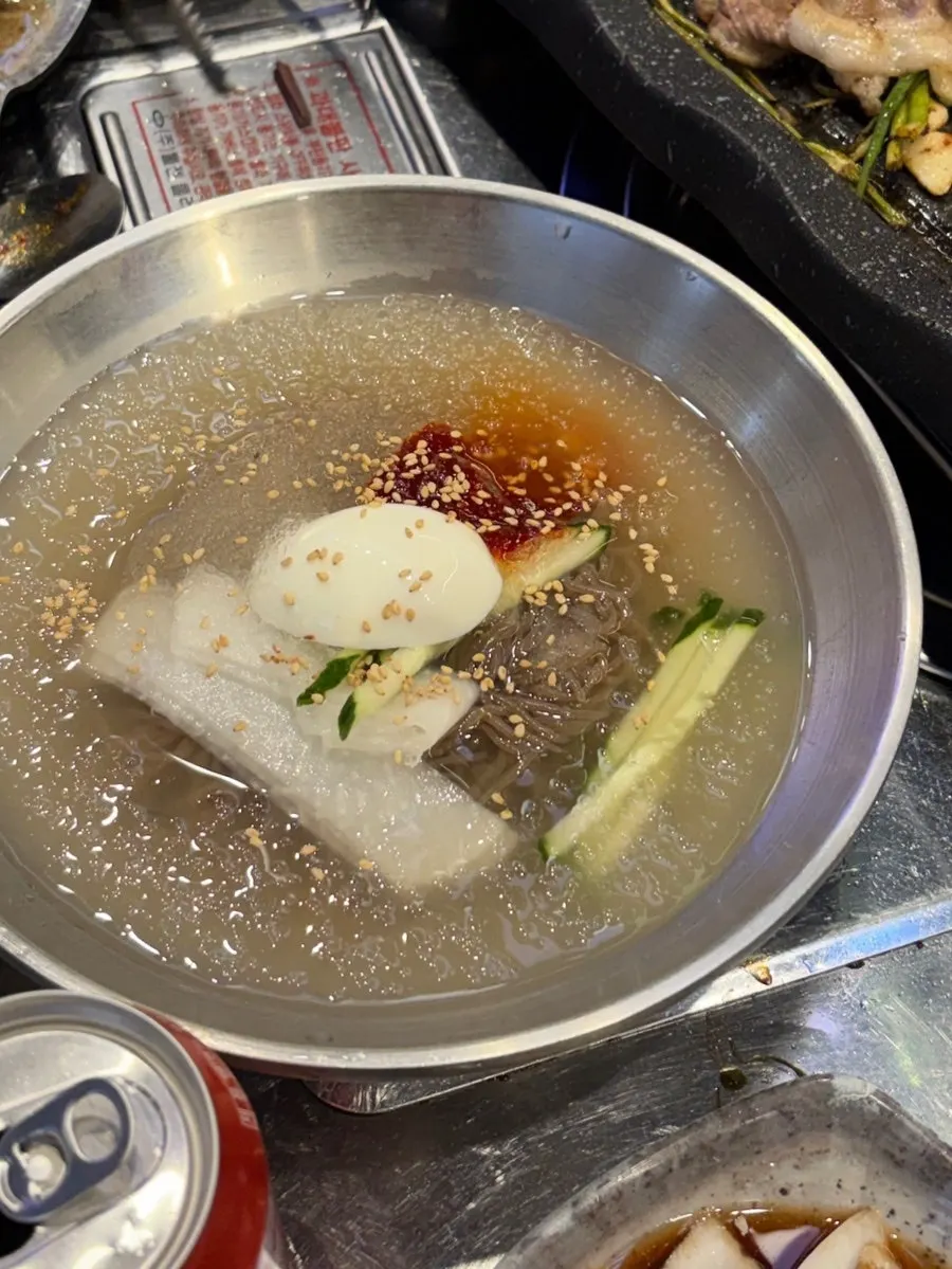 A bowl of cold noodle soup
