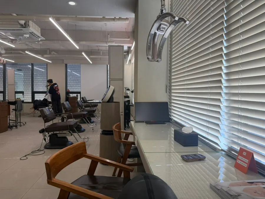 Hair salon interior filled with natural light