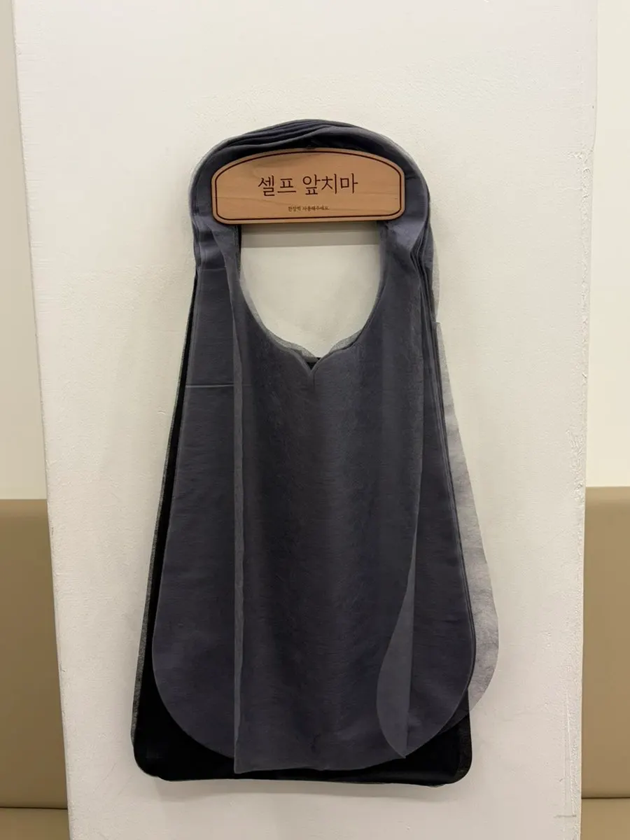 Disposable aprons hanging on the restaurant wall