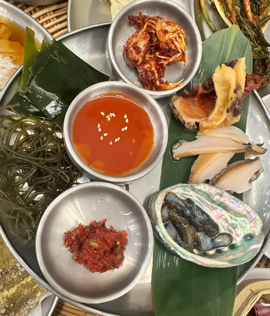Seafood side dish plate made with seasonal ingredients
