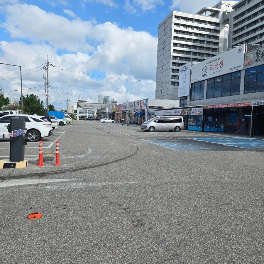 Building and spacious parking lot at Gangneung Jeonbok Haenyeo Village