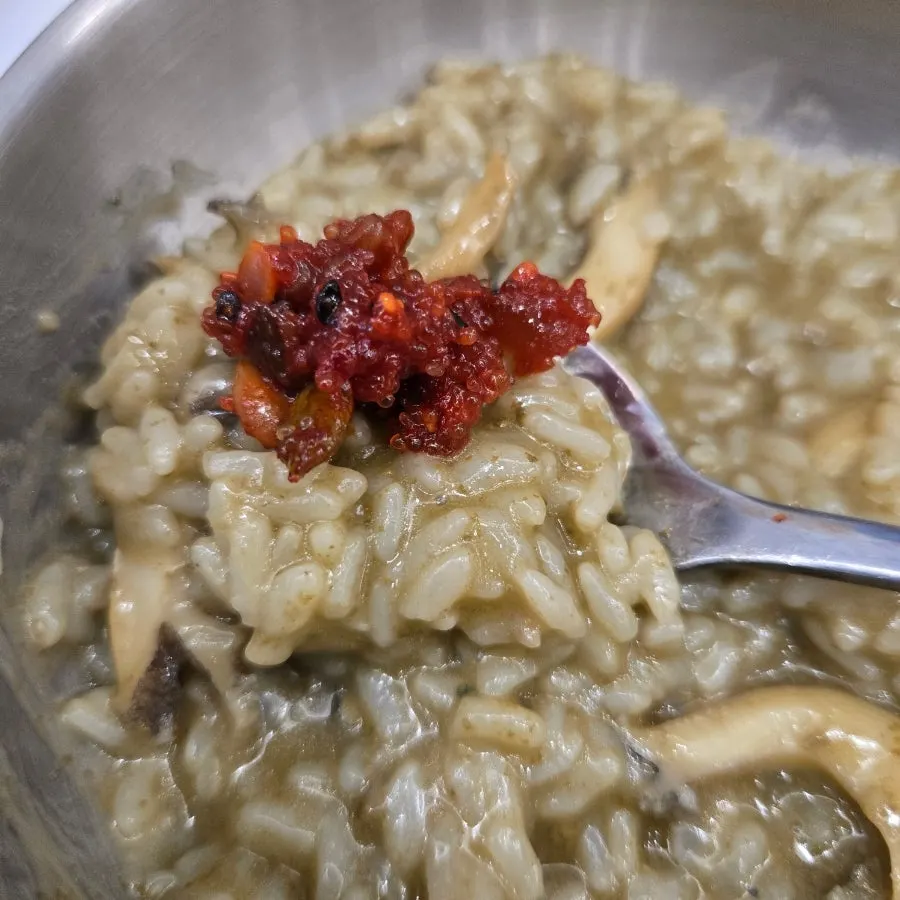 Jeotgal served alongside the abalone porridge