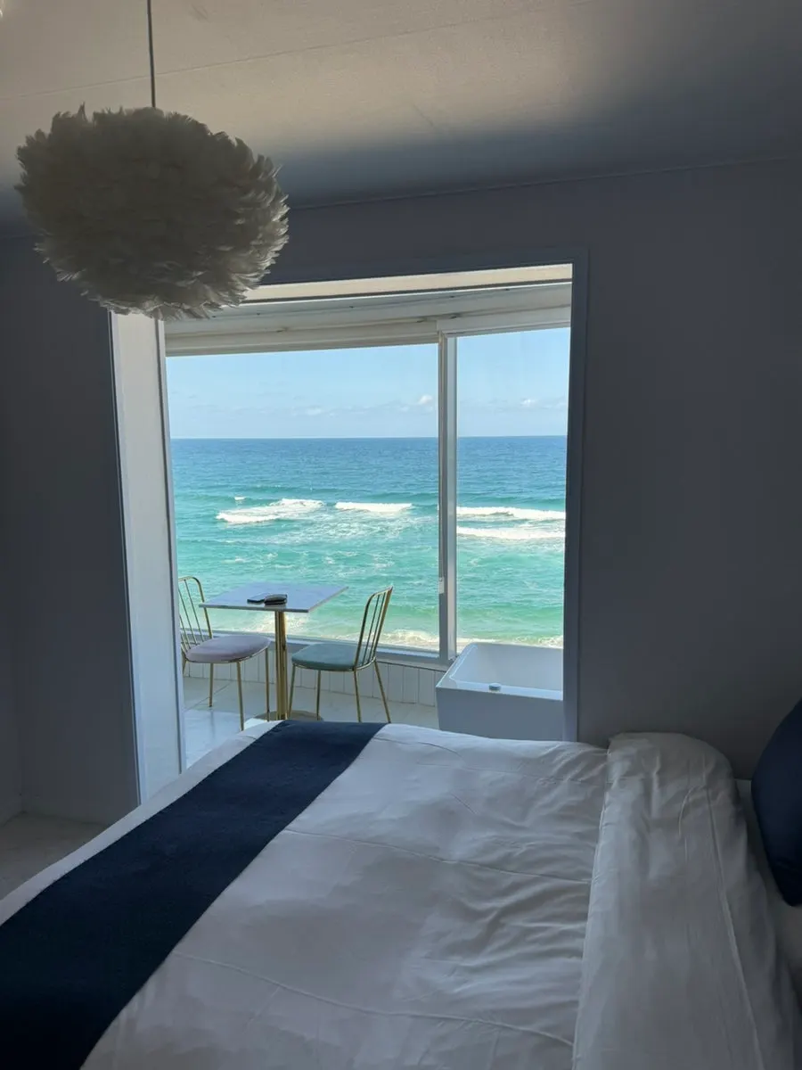 Relaxing space at an ocean-view pension in Gangneung