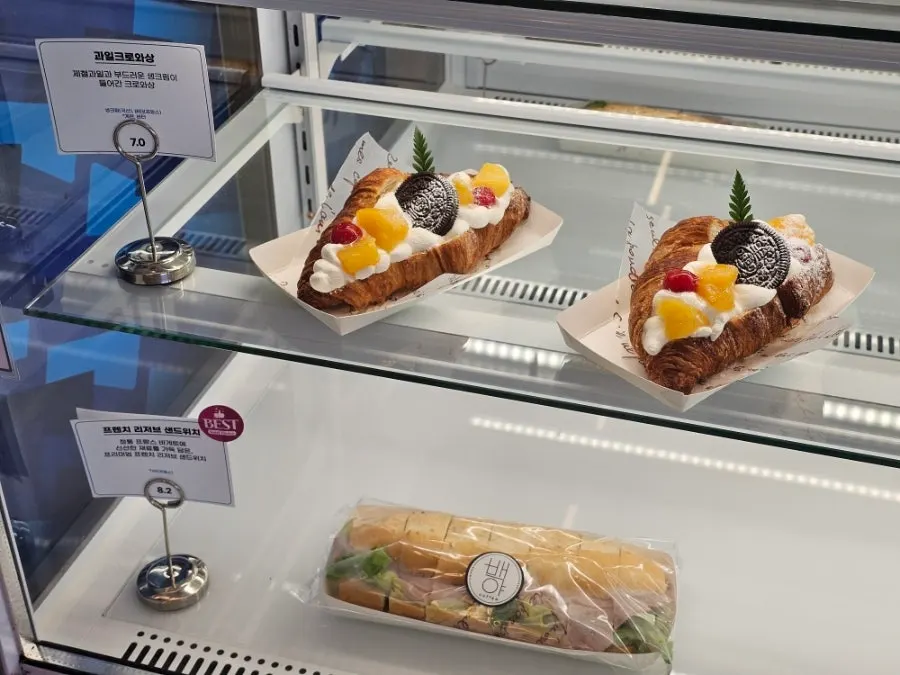 Sandwiches and savory bread display