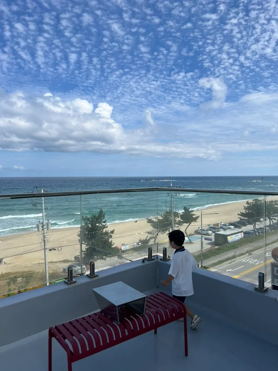 백야커피 사근진해변 오션뷰 풍경