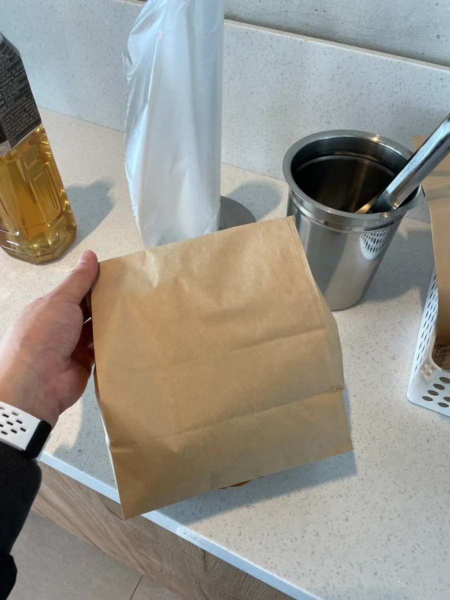 Bread packed using a paper bag