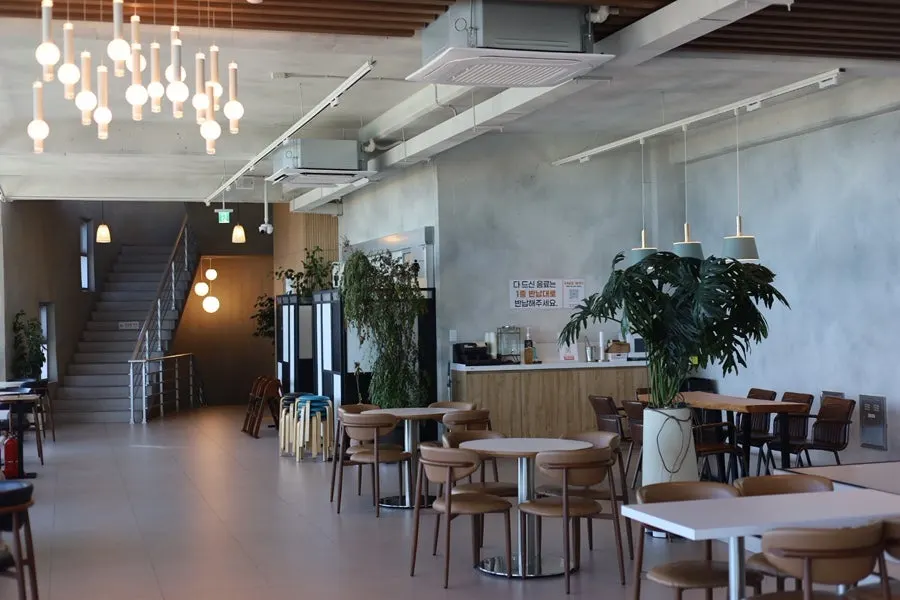 Spacious interior of the three-floor Baegya Coffee