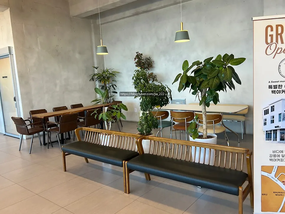 1st-floor ordering/pickup area with wood-tone interior