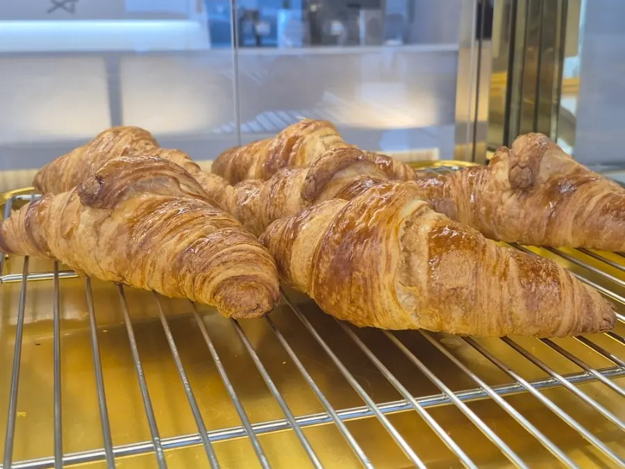 Assorted breads on display at the Baegya Coffee bakery