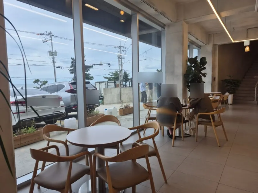 Interior seating and atmosphere at Baegya Coffee