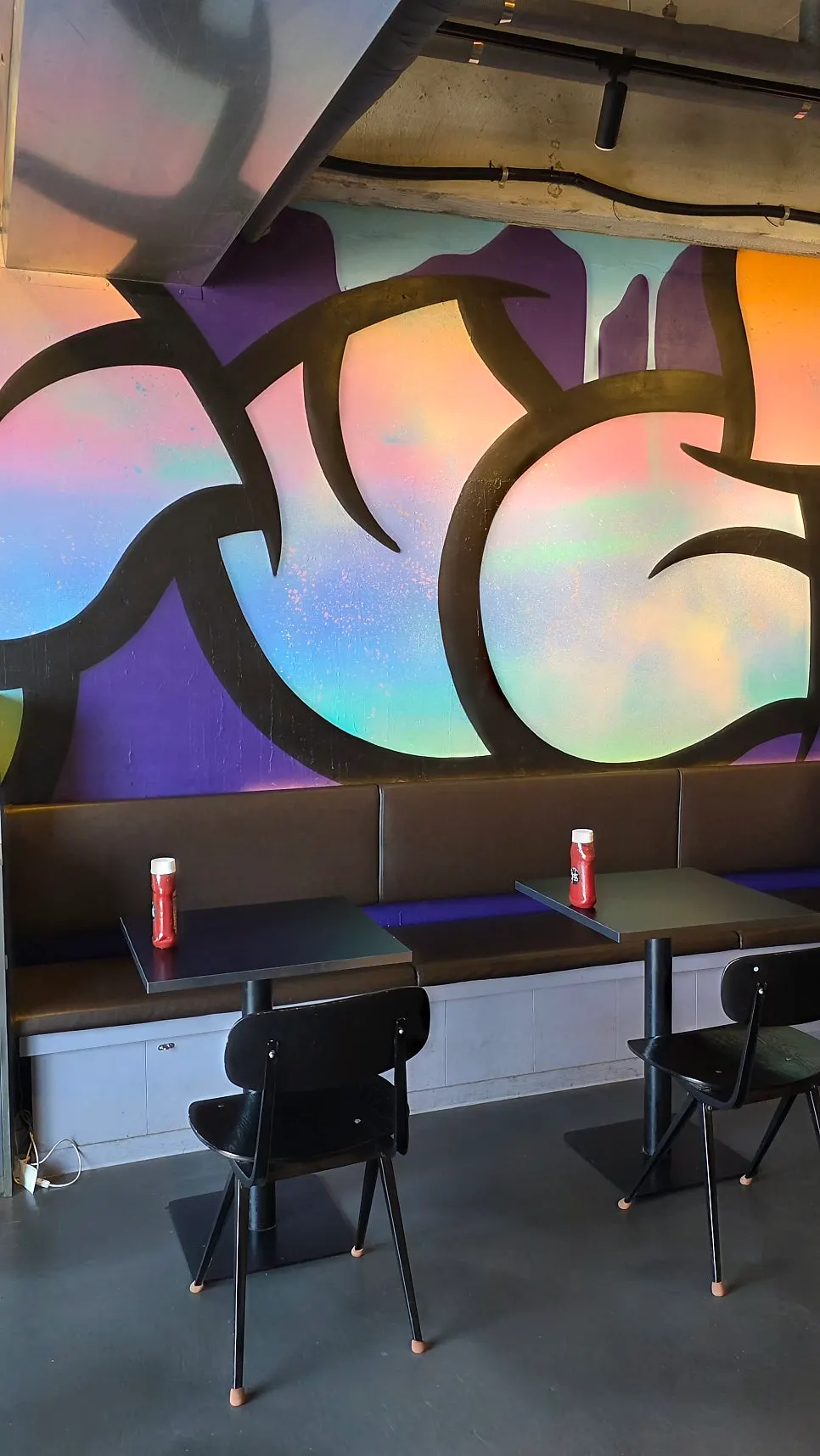 View of Burger Bar's outdoor terrace seating