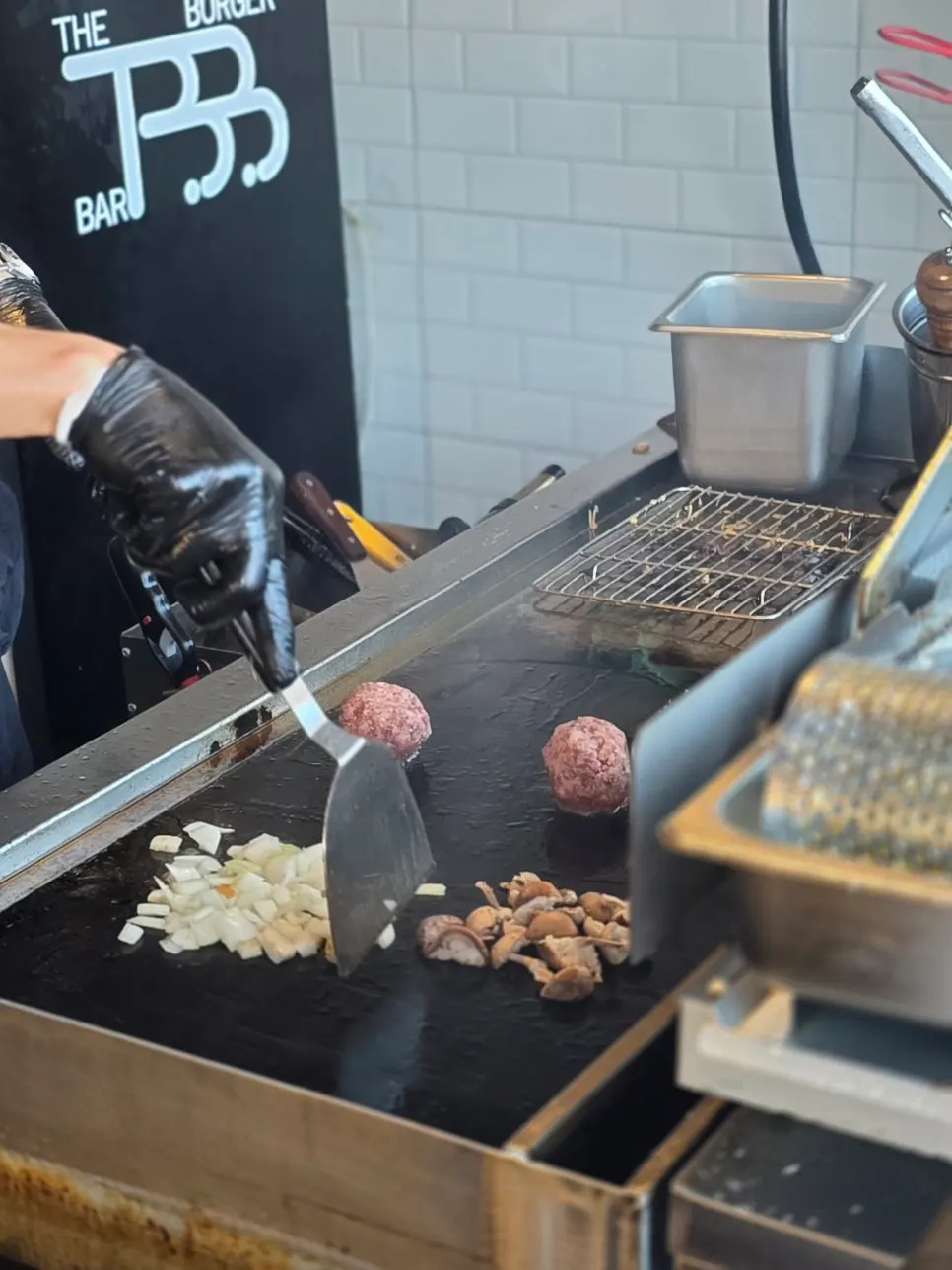 Burger Bar's open kitchen