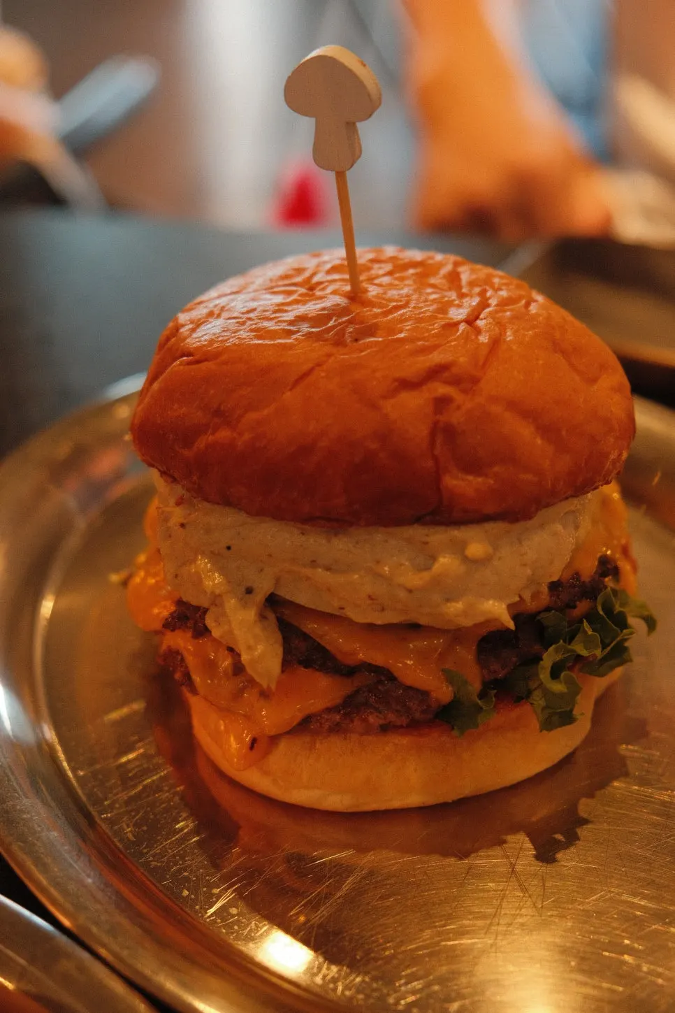 Lobster burger at Burger Bar packed with fillings