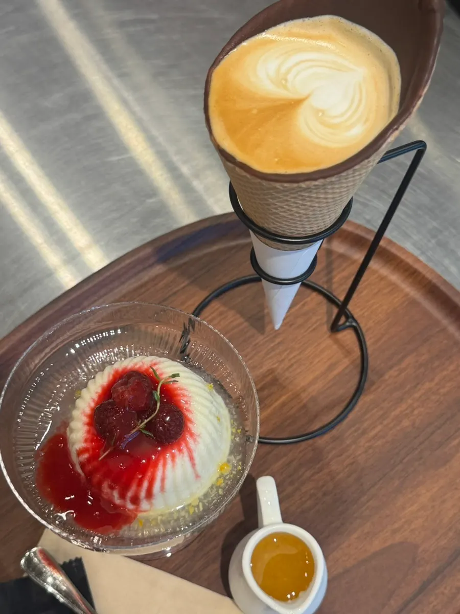 Coffee Dripper's cone choco latte served in a waffle cone cup