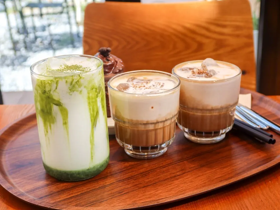 Pine Forest Matcha Latte and Dripper Signature Cream Latte