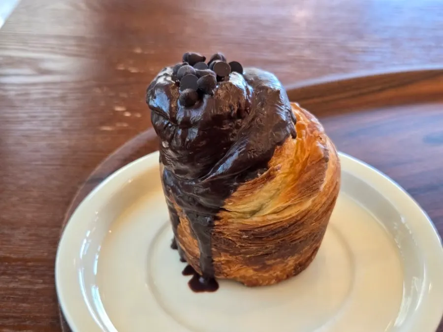 Choco croffin on a plate