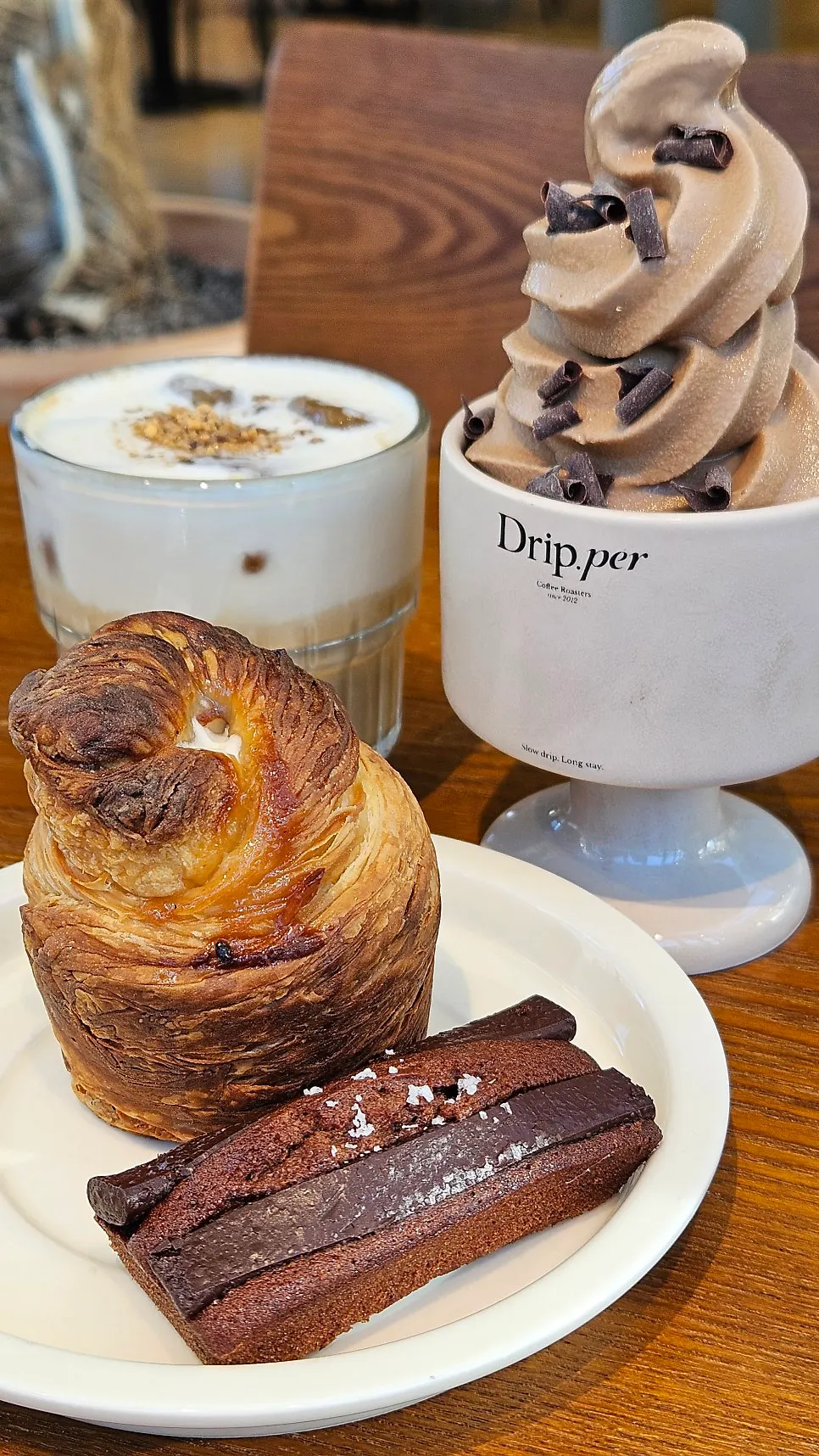 Sign describing the cone choco latte served in a waffle cone