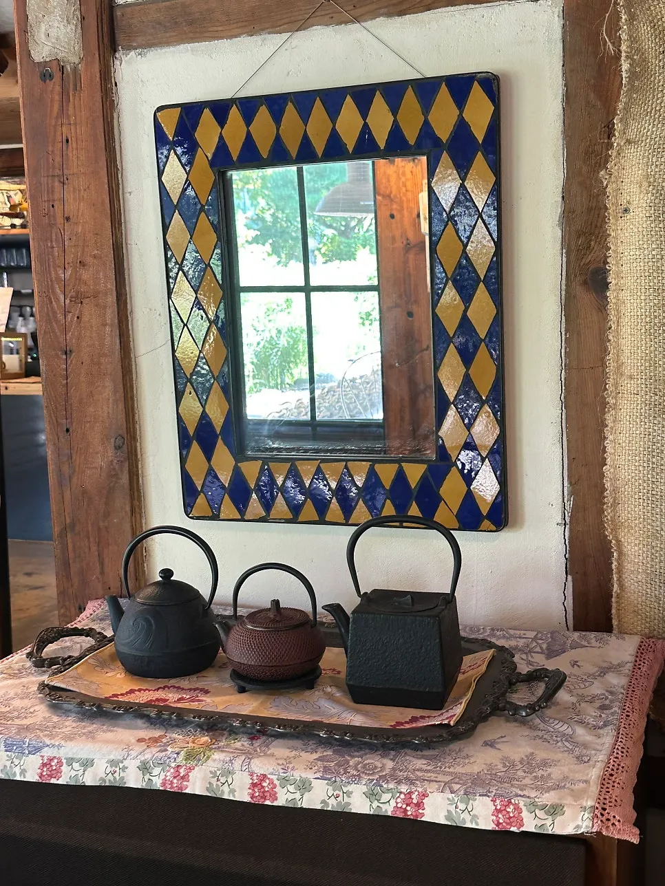Hanok interior of Cafe Giwa with décor and lighting