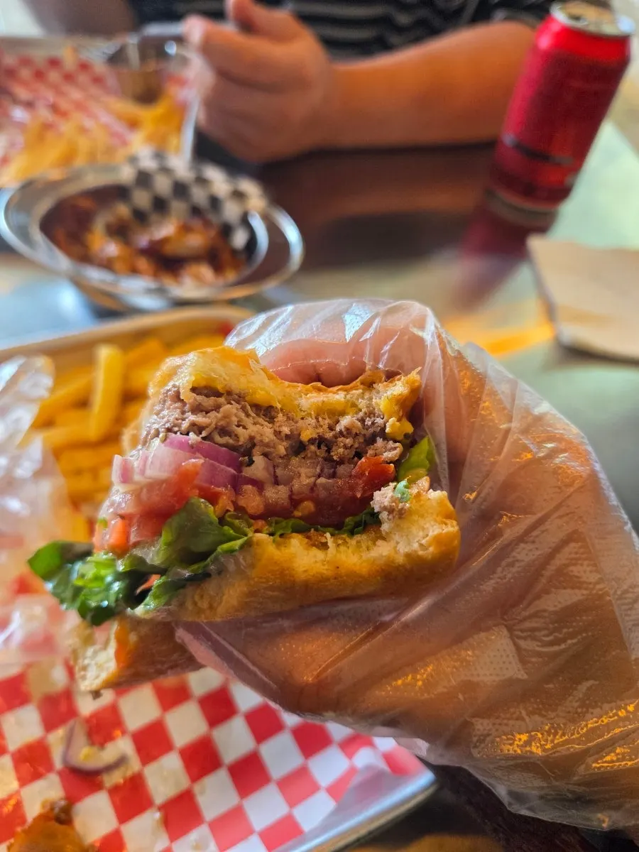 Moana Burger bun with a character pick on top