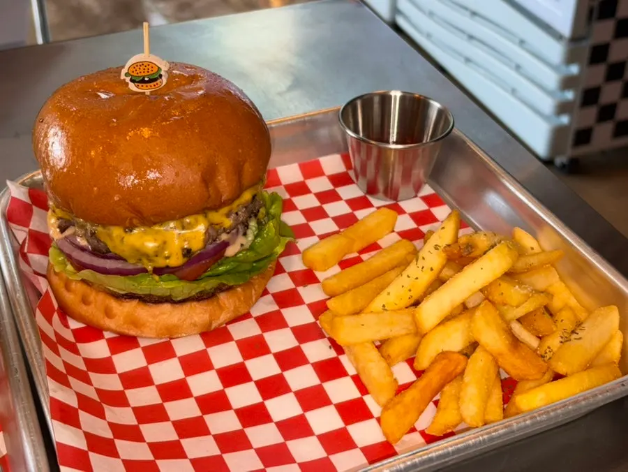 Hawaiian Burger with pineapple inside