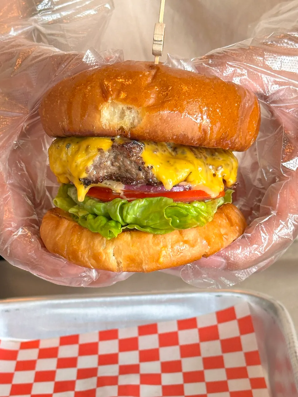 Cross-section of Moana Burger's char-flavored patty