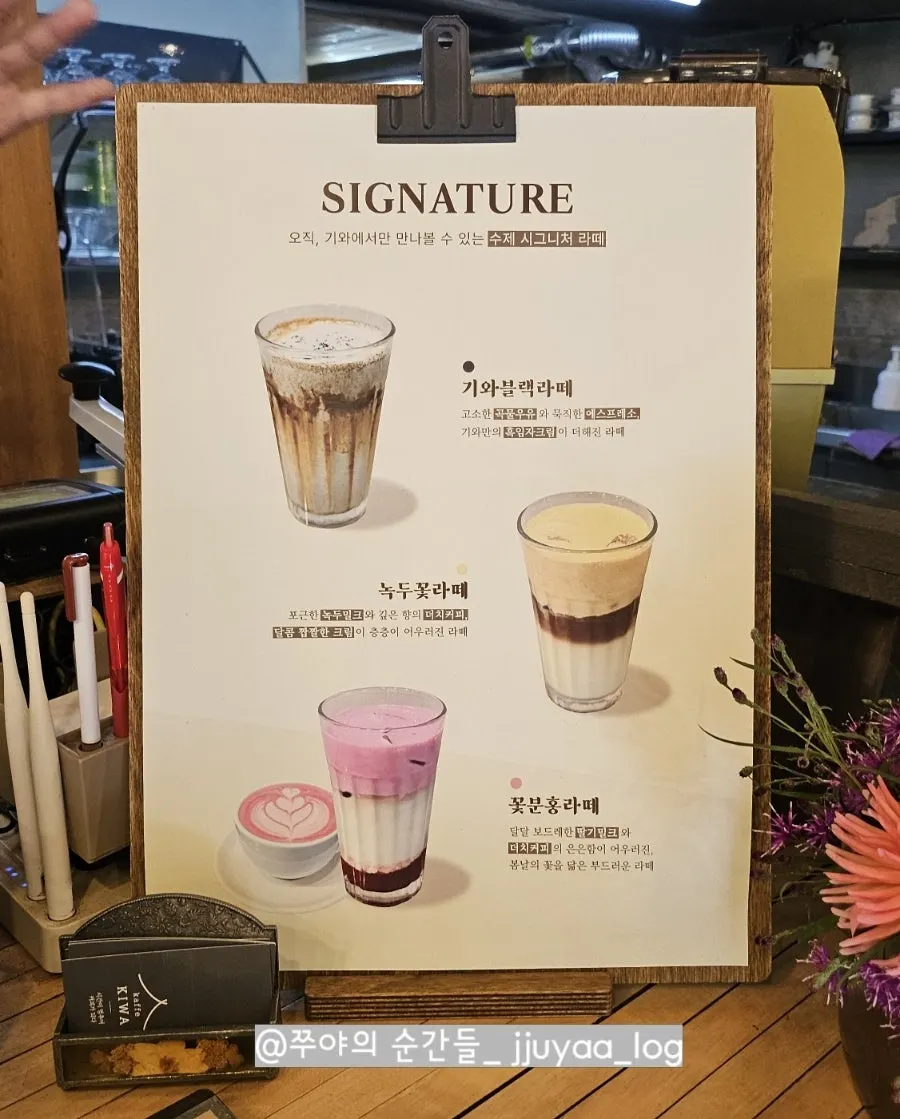Bảng giới thiệu menu signature của Cafe Giwa