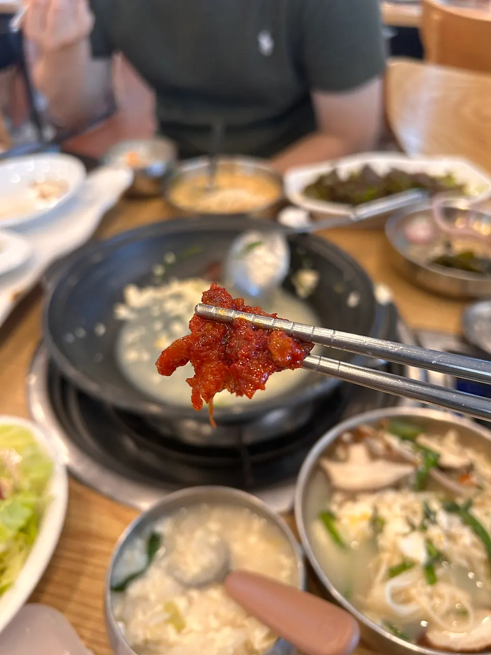 Fermented flounder served alongside the boiled pork