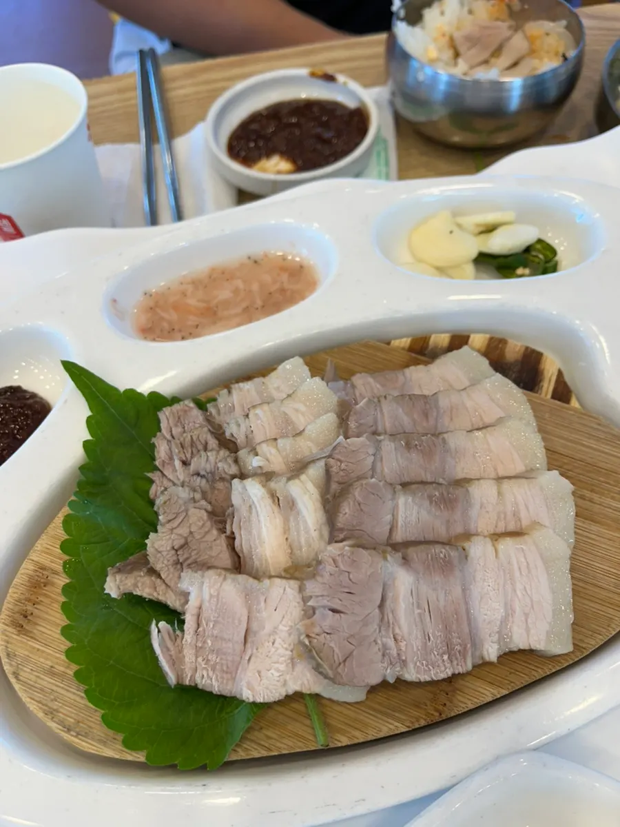 Table spread near the end of the meal