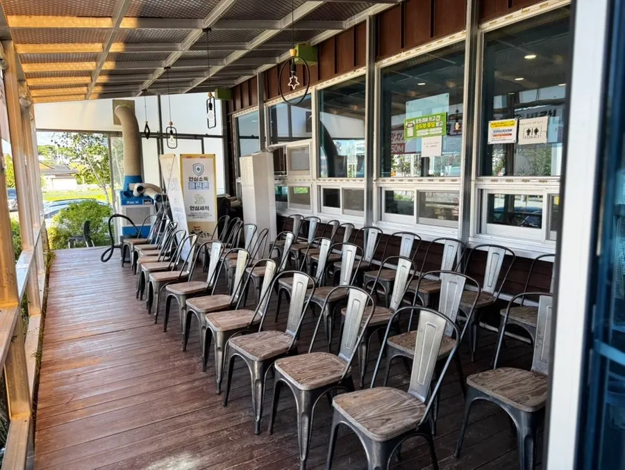 Parking space beside the restaurant and surrounding view