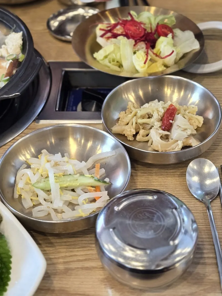 Neatly arranged side dishes on the table
