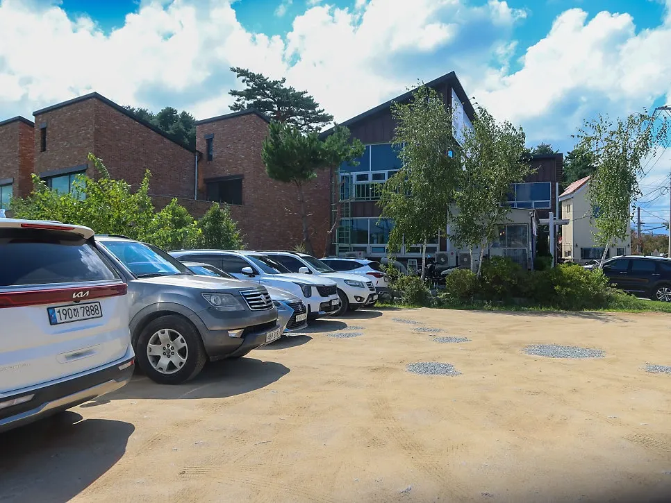 Parking lot beside the restaurant
