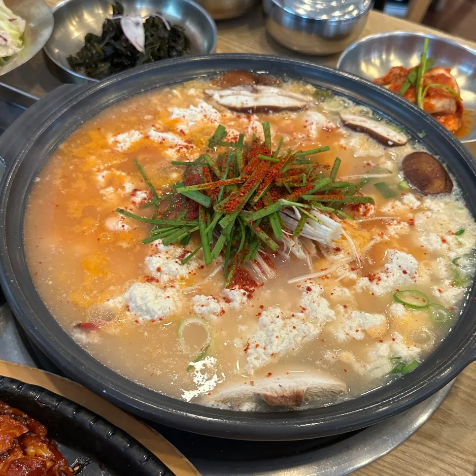 상에 오른 초당순두부 요리