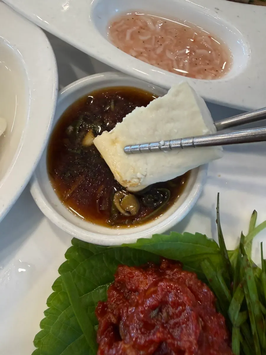 직접 만든 손두부 한 접시