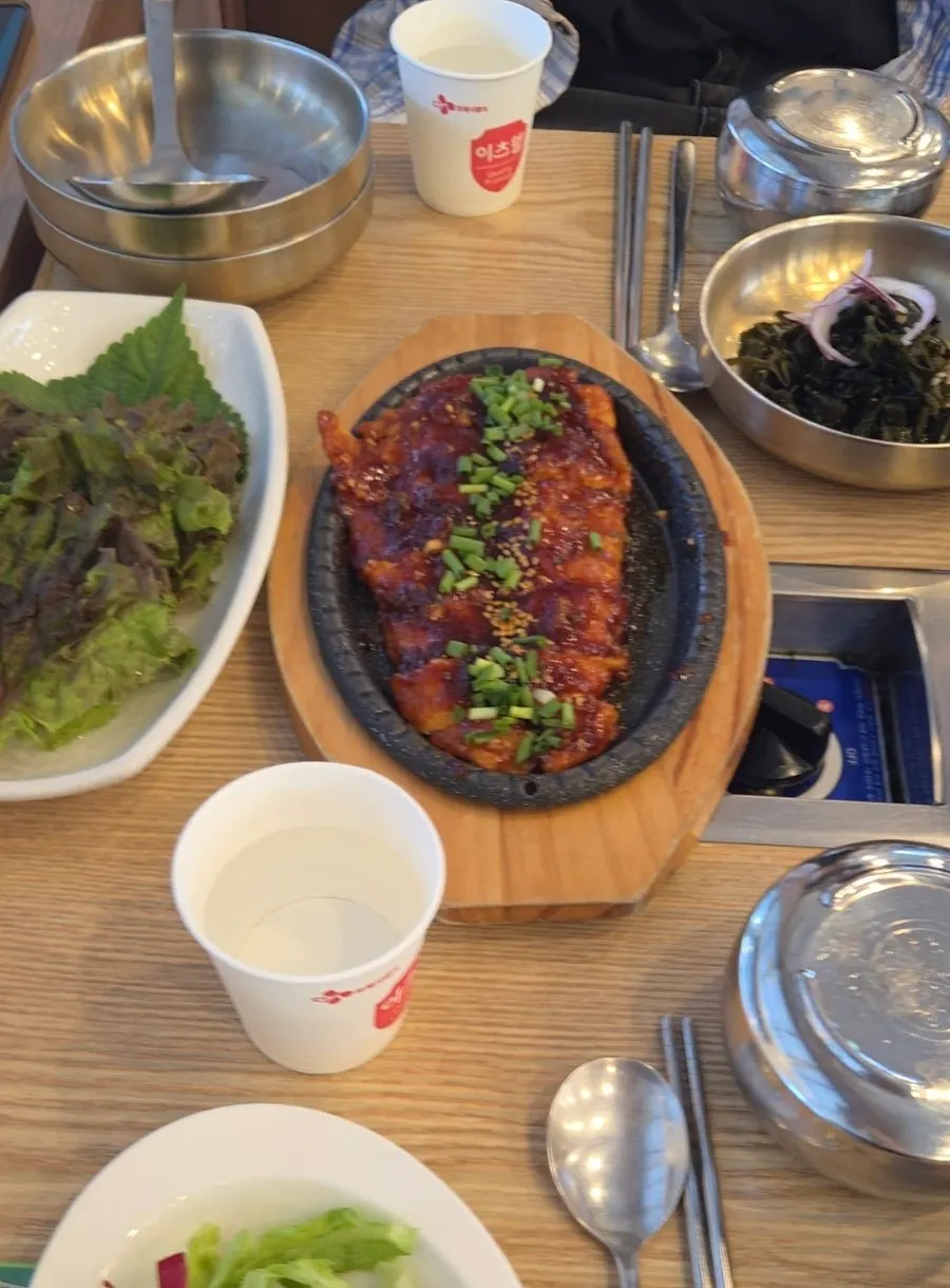Myeongpum table spread laid out with side dishes