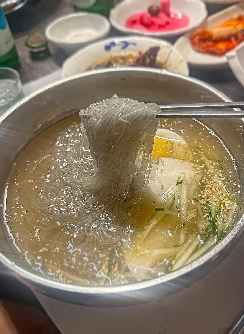 자가제면 얇은 면의 후식 물냉면