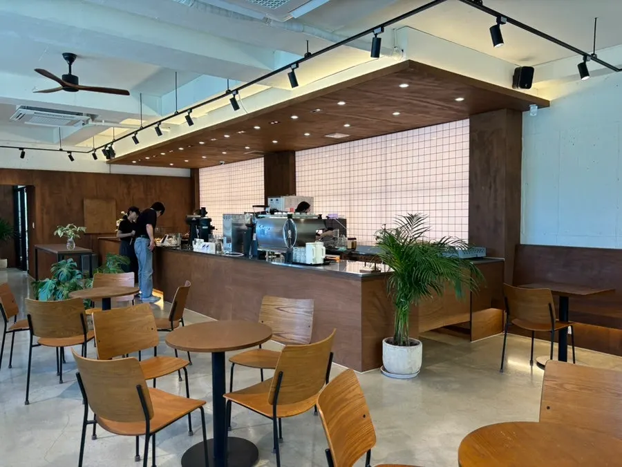 自然光が入る店内の全景