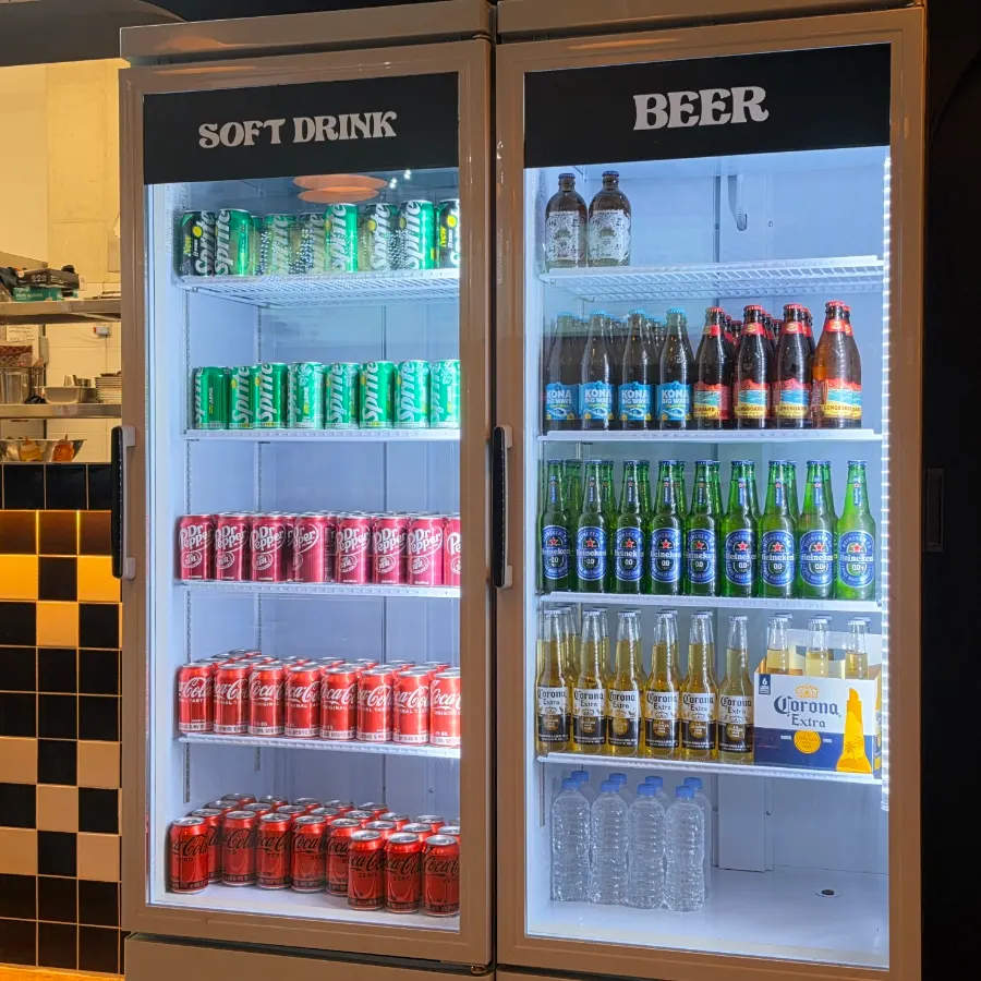 Burger set and drink menu signage