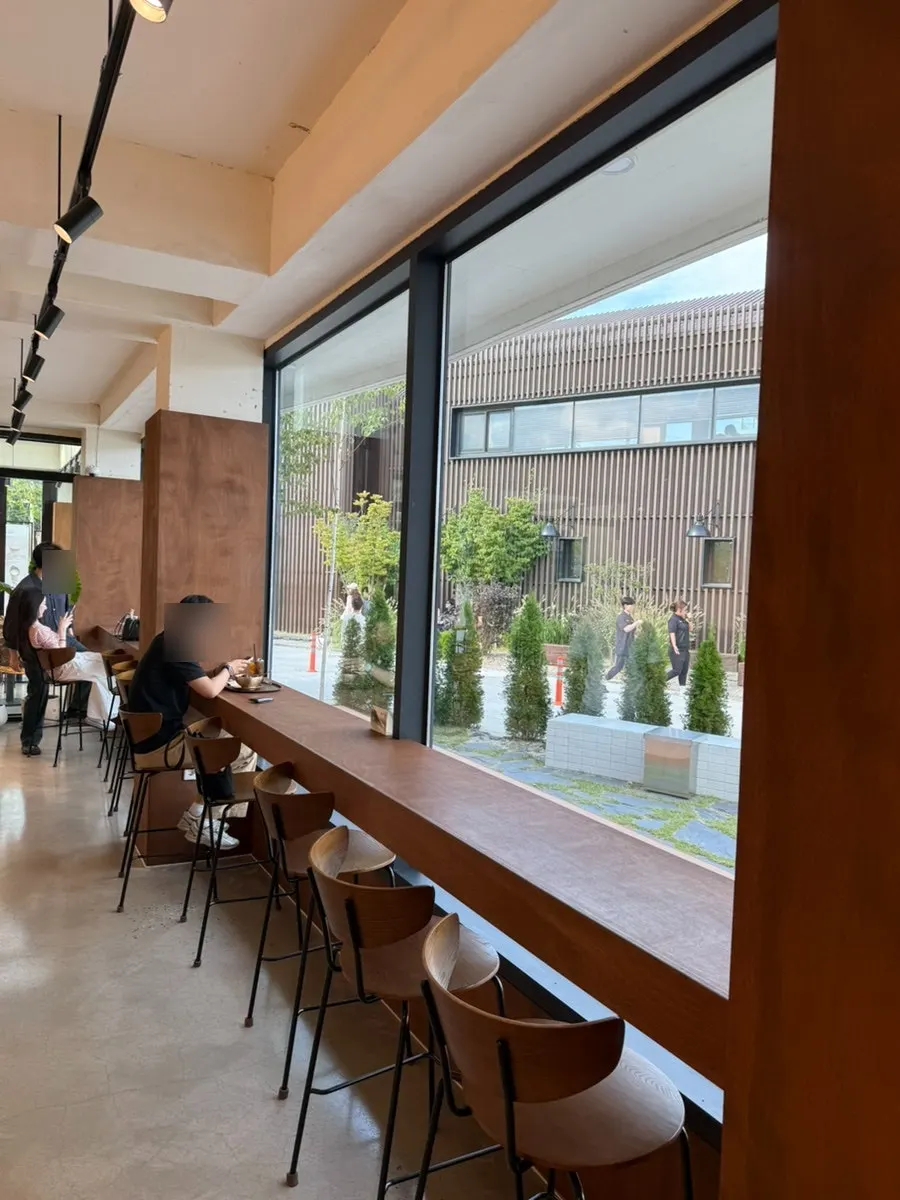 Spacious, clean interior of Coffee Dripper café