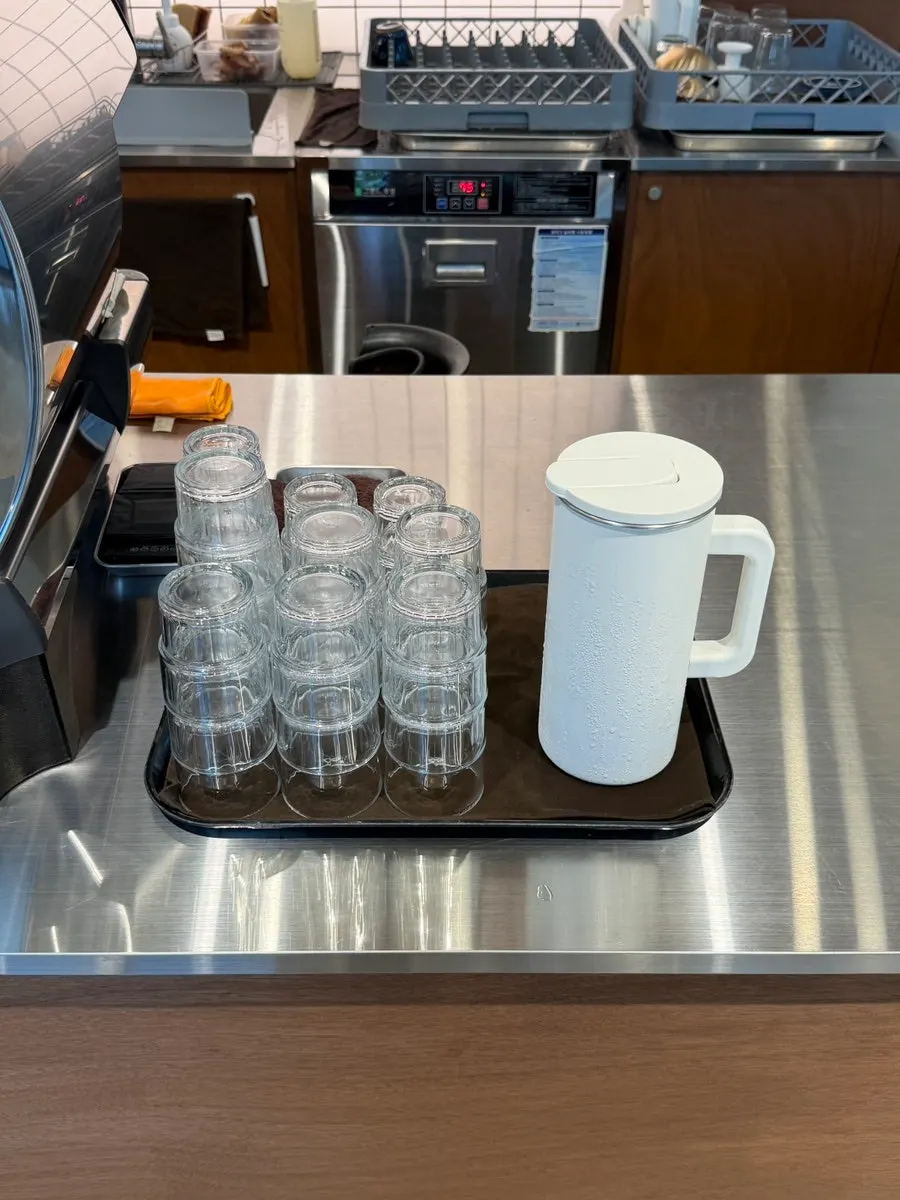 Counter where coffee is being brewed