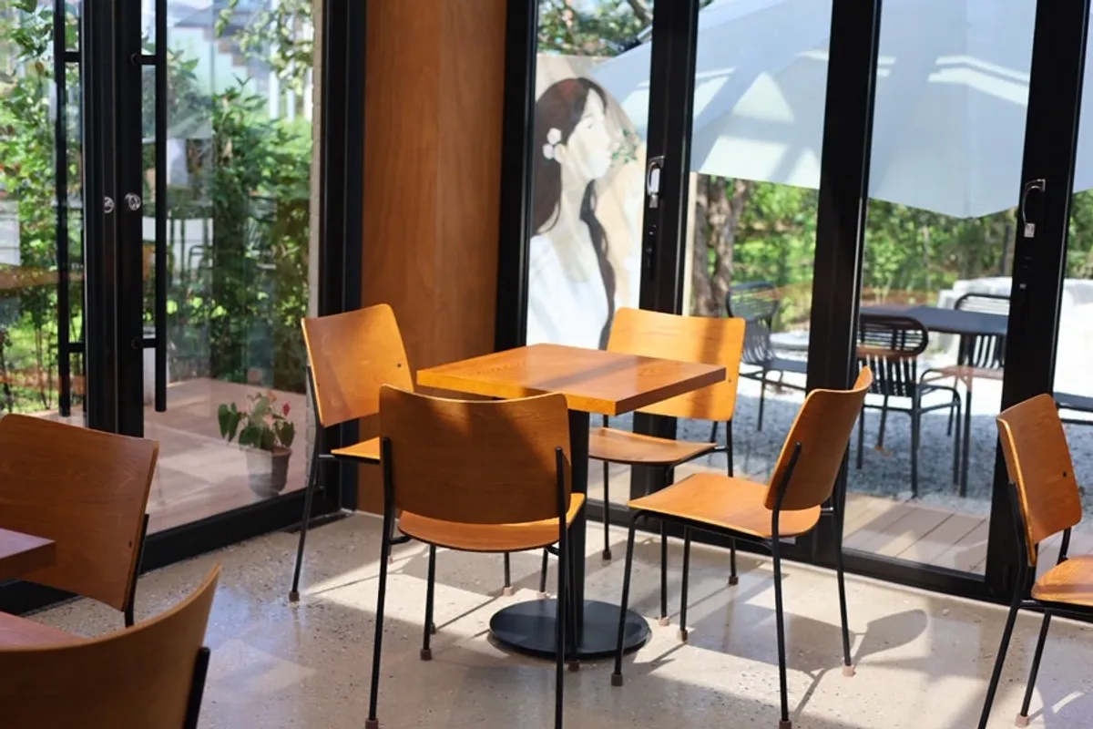 Seating with a woody interior at Coffee Dripper