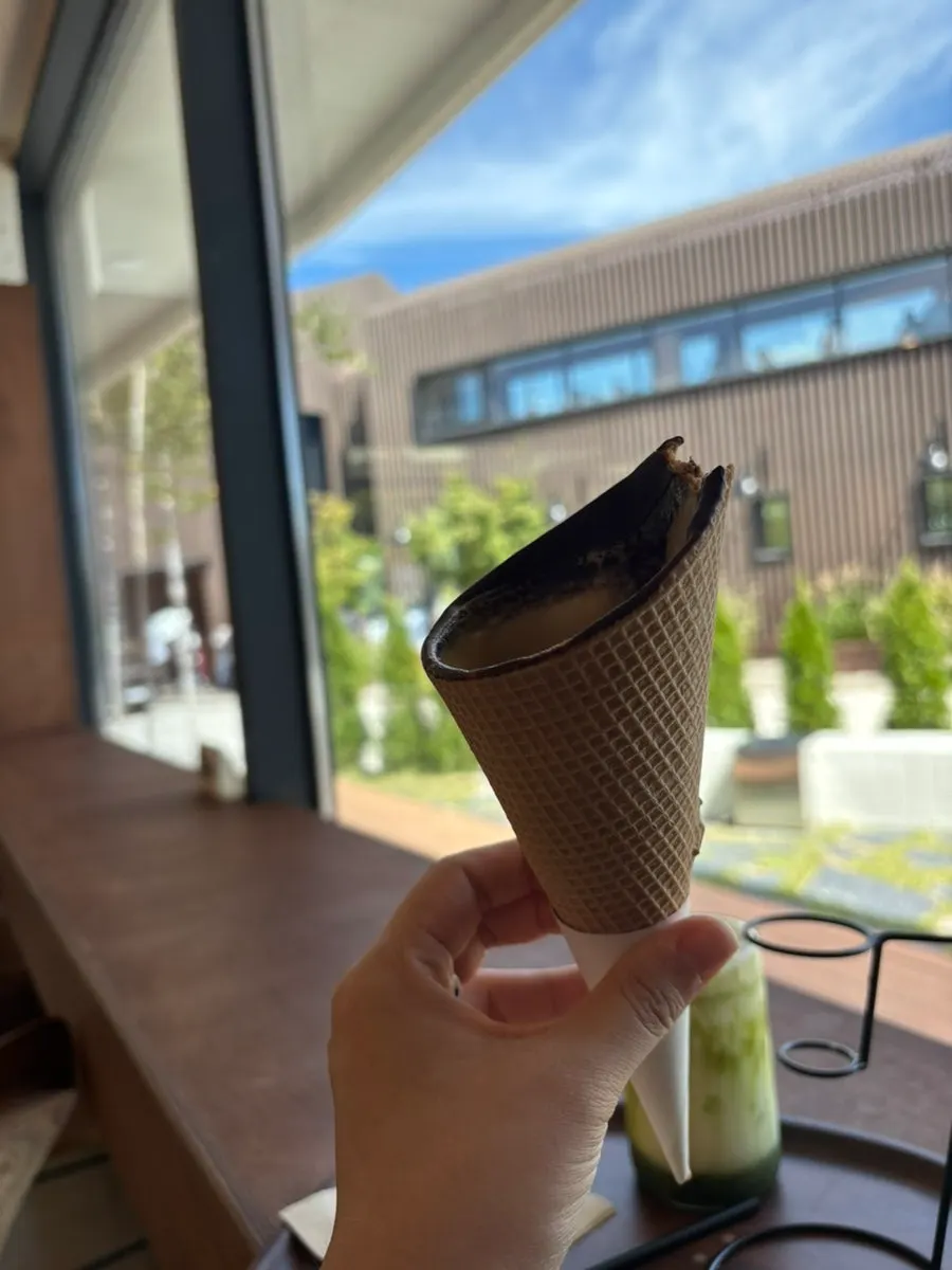 Hot cone choco latte served with a chocolate cone