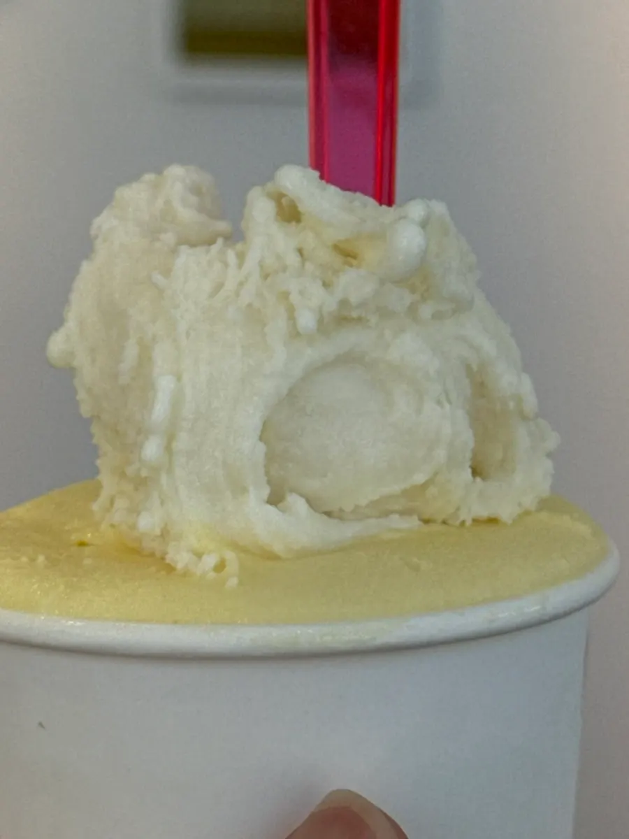 Corn gelato with a nutty flavor