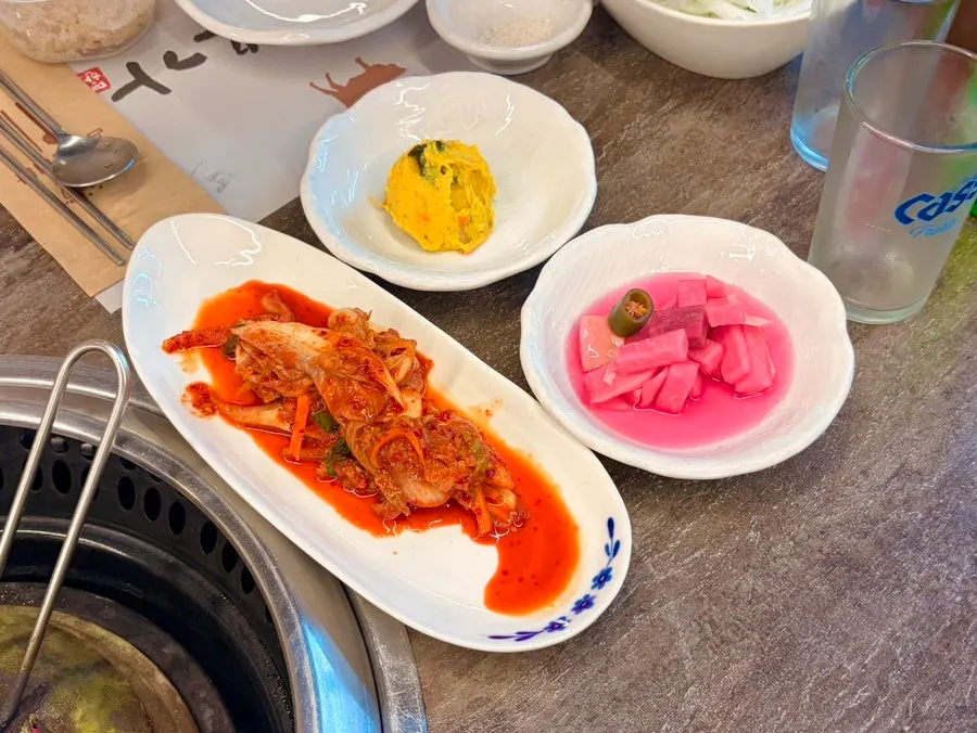 Basic side dish spread at Chodang Uga