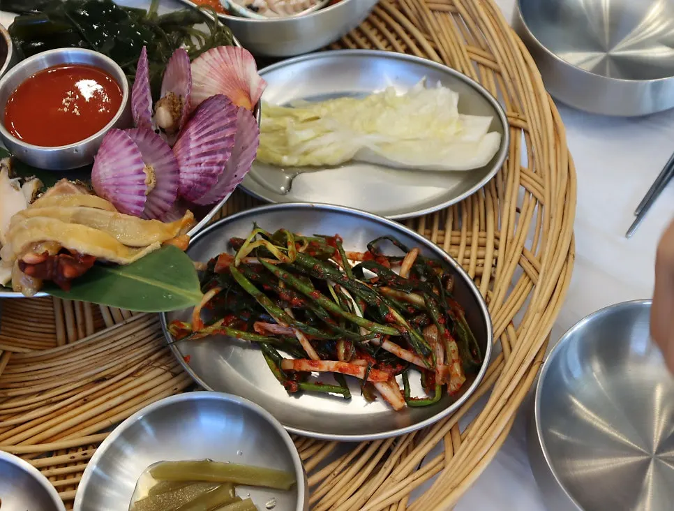 Boiled meat dish from the haenyeo table